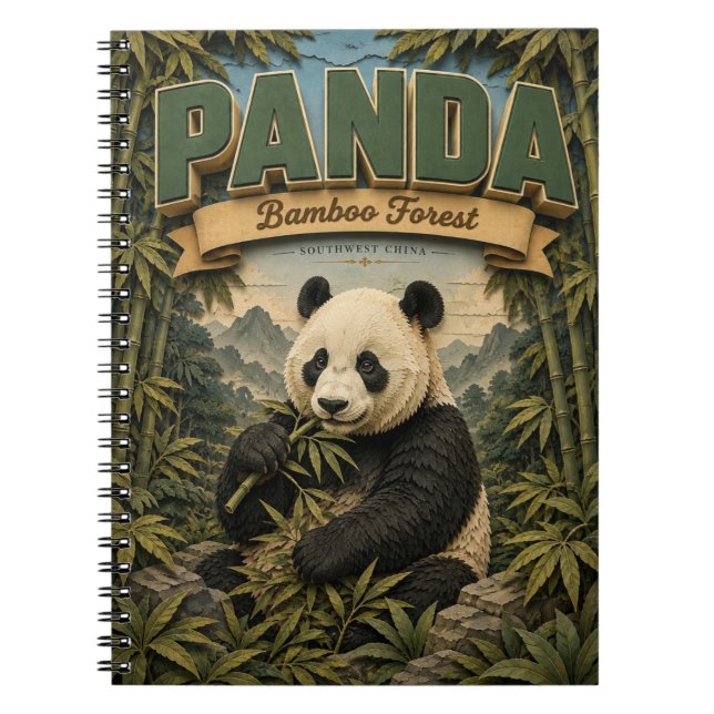Panda-Bambuswald POPCUT Notizblock (Vorderseite)