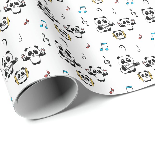 Panda Band - 1000Pandas von Amanda Roos Geschenkpapier (Rolleneckpunkt)
