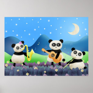 Panda Band - Plakatdruck Poster