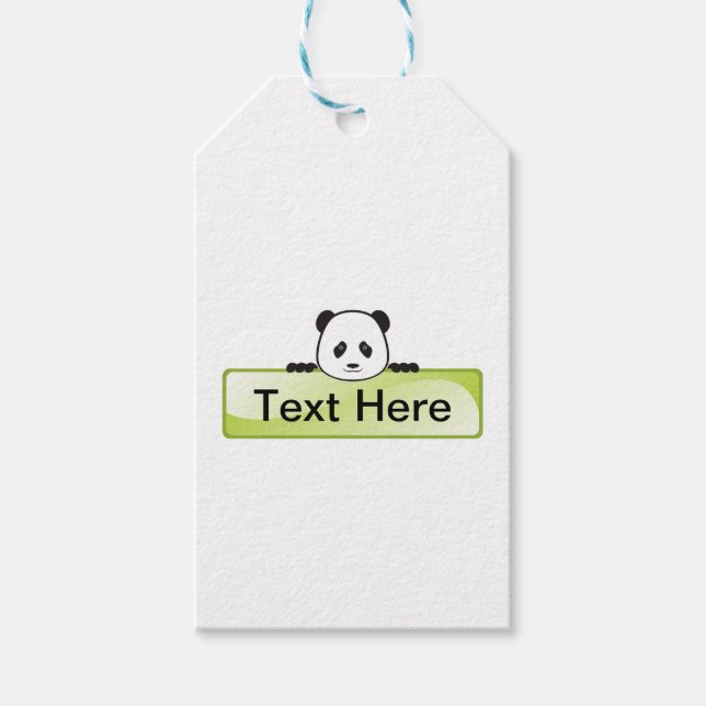 Panda Banner Geschenkanhänger (Vorderseite)