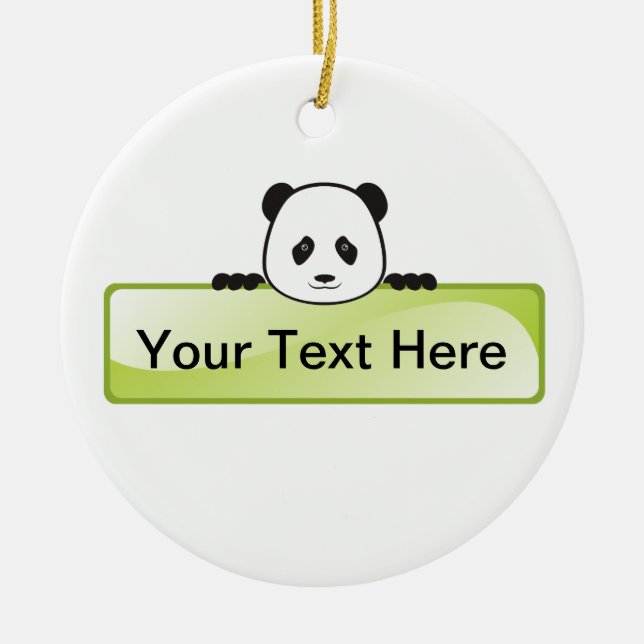 Panda Banner Keramik Ornament (Vorne)