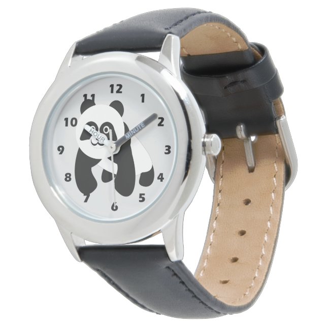 Panda Bär Armbanduhr (Schrägansicht)