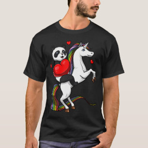 Panda Bär auf einem Einhorn reitend T-Shirt