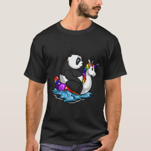 Panda Bär auf Einhorn Float T-Shirt