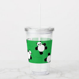 Panda-Bär auf Gras Acryltrinkbecher