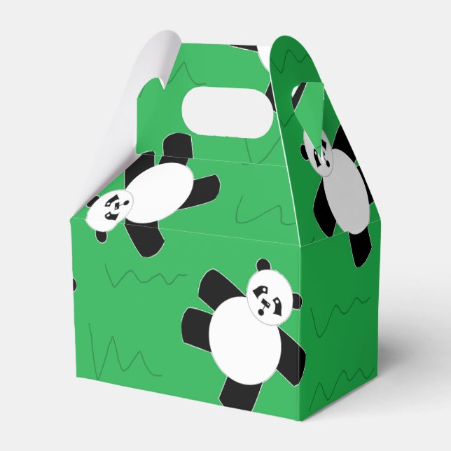 Panda-Bär auf Gras Geschenkschachtel (Vorderseite)