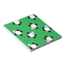 Panda-Bär auf Gras Notizblock