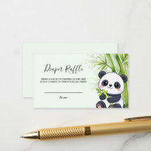 Panda-Bär-Bambus-Windel-Raffle-Baby-Shower
