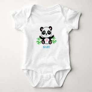 Panda Bär & Bambuspflanzen Baby Strampler