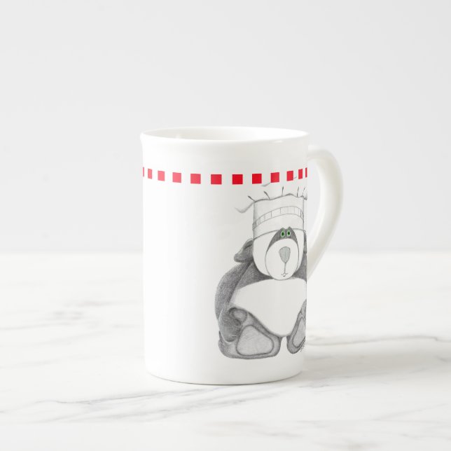 Panda Bär Bone China Prozellantasse (Vorderseite Rechts)
