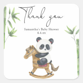 Panda Bär danke Babydusche Quadratischer Aufkleber