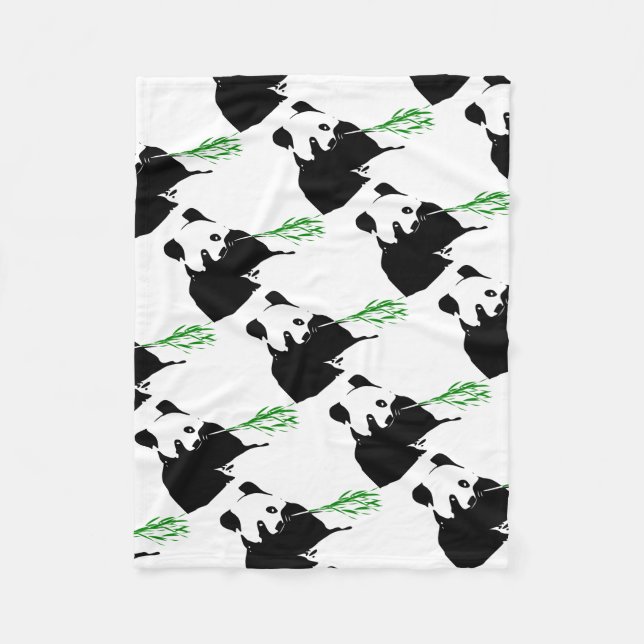 Panda-Bär-Design. Fleecedecke (Vorderseite)