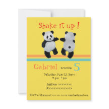 Panda-Bär, Geburtstagstanzparty-Einladung