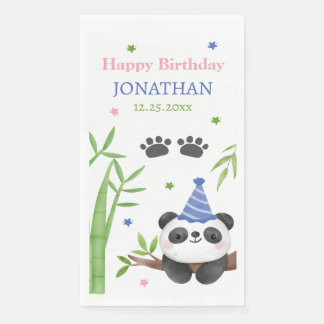 Panda Bär Grün Bambus Kinder Geburtstag Serviette