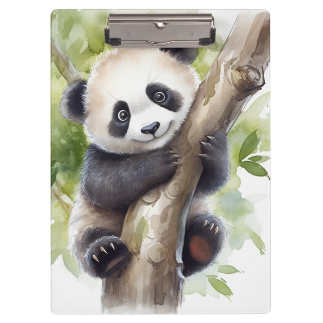 Panda-Bär im Baum Klemmbrett (Vorderseite)