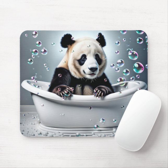 Panda-Bär in der Blase im Bad Mousepad (Mit Mouse)