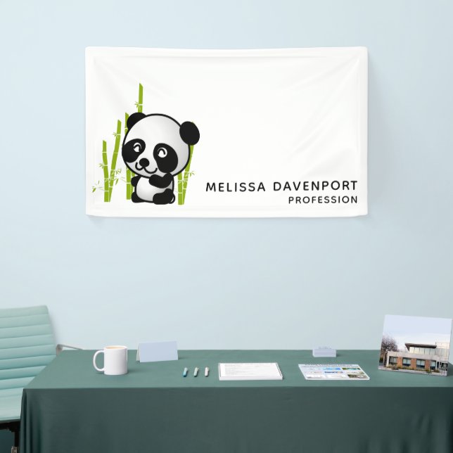 Panda Bär in seinem kleinen Bambushain Banner (Messeveranstaltung)