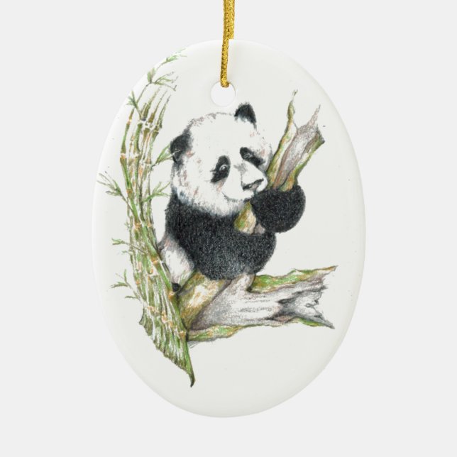 Panda-Bär Keramik Ornament (Vorne)