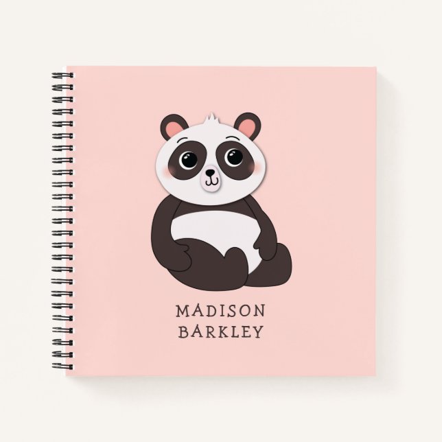 Panda-Bär-Kind süß Notizbuch (Vorderseite)
