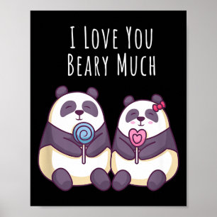 Panda-Bär Liebhaber Freund Freundin Valentinstag D Poster