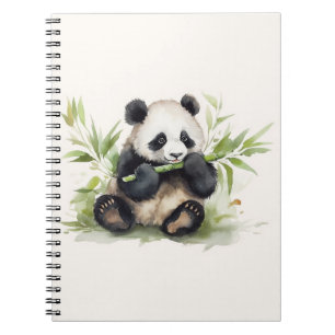 Panda Bär mit Bamboo Notizblock