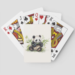 Panda Bär mit Bamboo Spielkarten