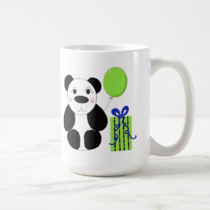 Panda Bär mit grünem Luftballon Kaffeetasse