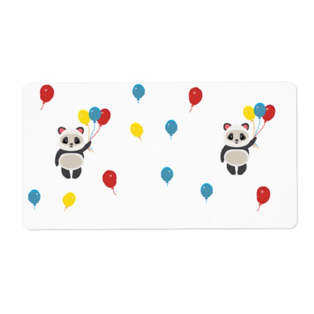 Panda Bär mit Luftballons weiß (Vorne)