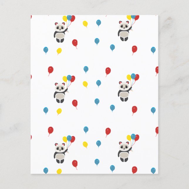 Panda Bär mit Luftballons weiß (Vorderseite)