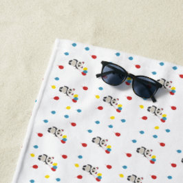 Panda Bär mit Luftballons weiß Strandtuch