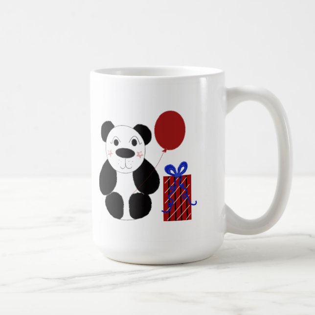 Panda Bär mit rotem Luftballon Tasse (Rechts)