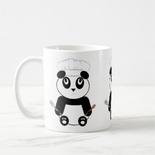 Panda-Bär mit Tasse der Hut des Koch