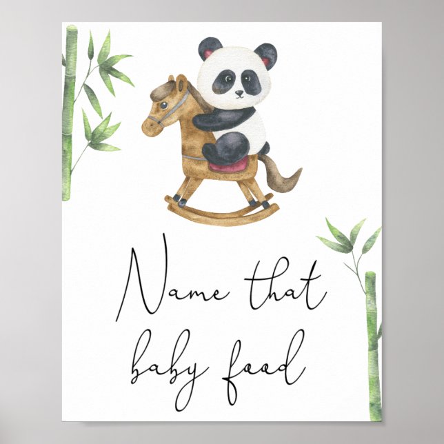 Panda Bär - Name dieses Babynahrung Poster (Vorne)