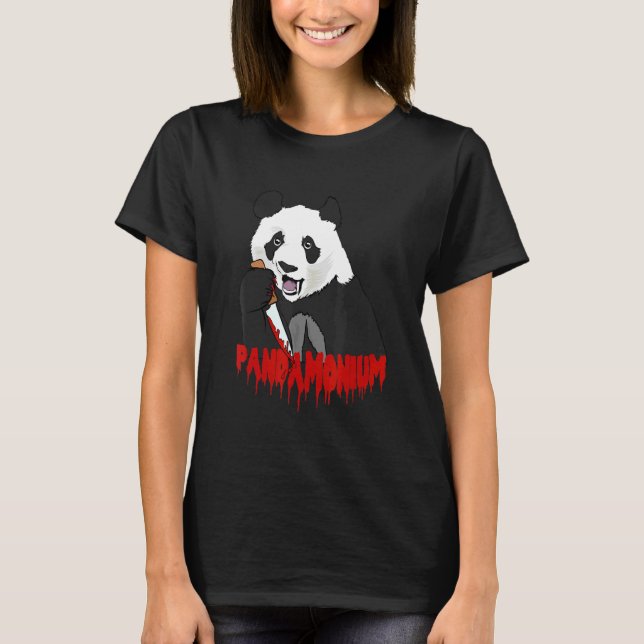 Panda Bär  Pandamonium Mörderischer Panda T-Shirt (Vorderseite)