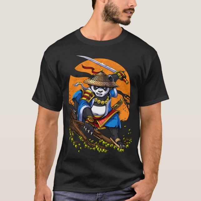 Panda-Bär-Samurai T-Shirt (Vorderseite)