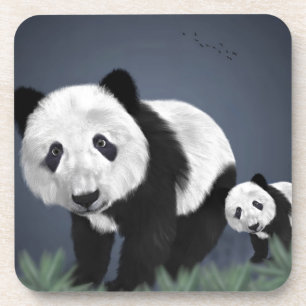 Panda Bär süß kuschelig Tier schwarz weiß süß Untersetzer
