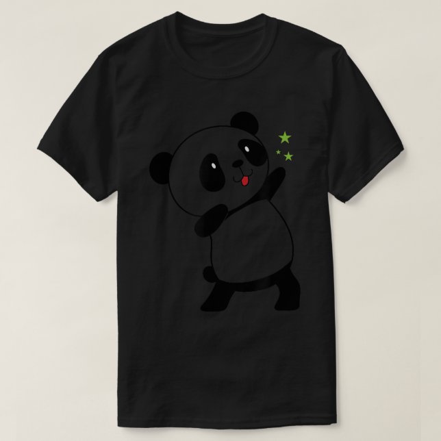 Panda Bär tanzt fröhlich T-Shirt (Design vorne)