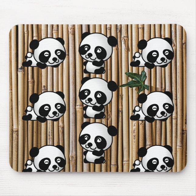 Panda-Bär u. BambusMousepad Mousepad (Vorne)