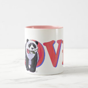 Panda Bär Valentinstag Zweifarbige Tasse