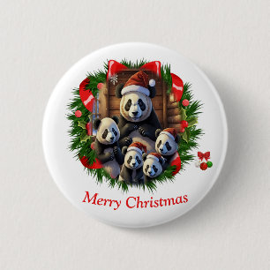 Panda Bär Weihnachten Button