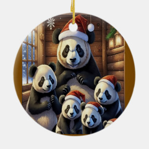 Panda Bär Weihnachten Keramik Ornament