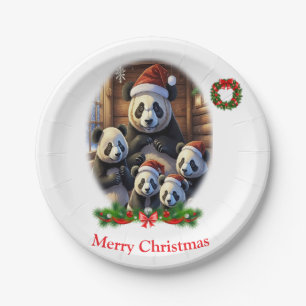 Panda Bär Weihnachten Pappteller