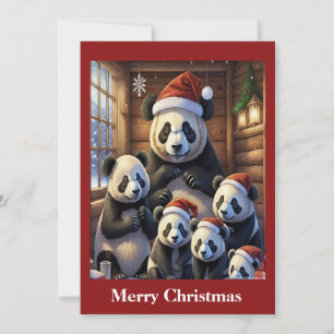 Panda-Bär-Weihnachtskarte Feiertagskarte