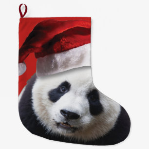 Panda-Bär Weihnachtsmann Großer Weihnachtsstrumpf