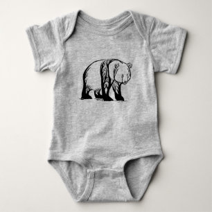 Panda-Bär Wildtier Baum Kunst Baby Strampler