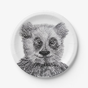Panda-Bär-Zeichnung Individuelle Papierplatten 18c Pappteller