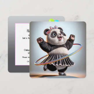 Panda-Bär zum 65. Geburtstag mit Hula Hoop Einladung