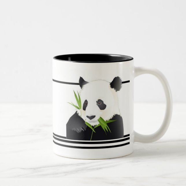 Panda-Bär Zweifarbige Tasse (Rechts)