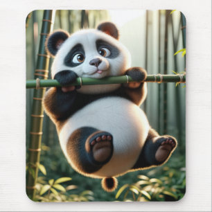 Panda Bären aus einer Zweigstelle in Bambus Mousepad