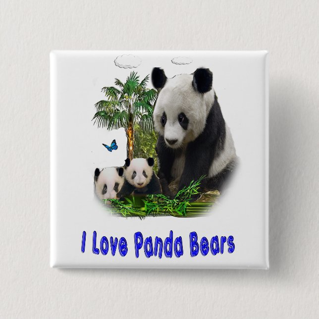 Panda Bären Button (Vorderseite)